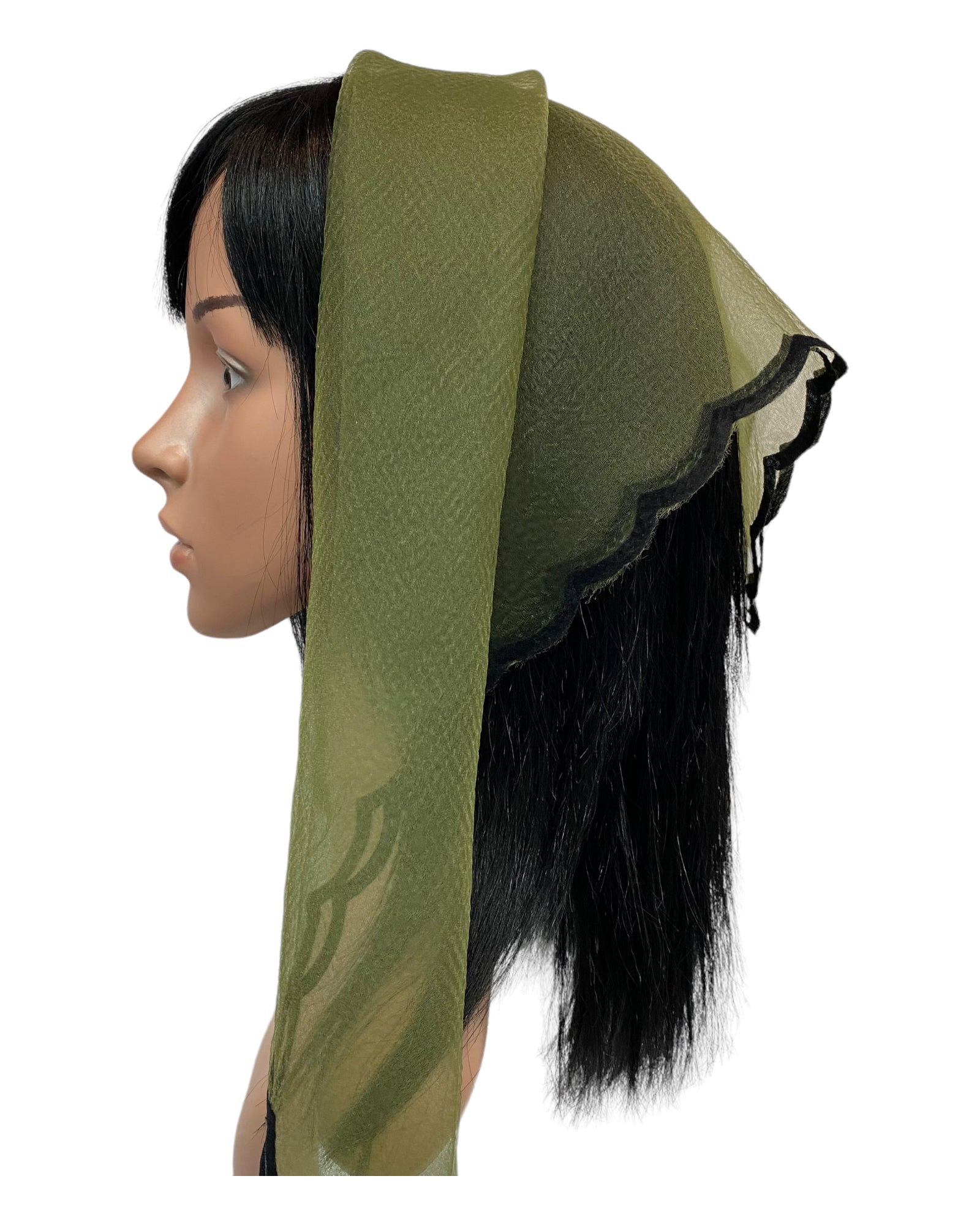 Solid | Zig-Zag | Olive Green with Black Edges
