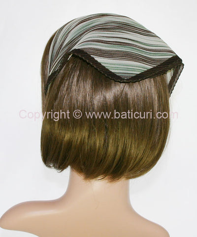 105-40 | Italian Pleated | Mixed Thin Lines | Green with Brown Border