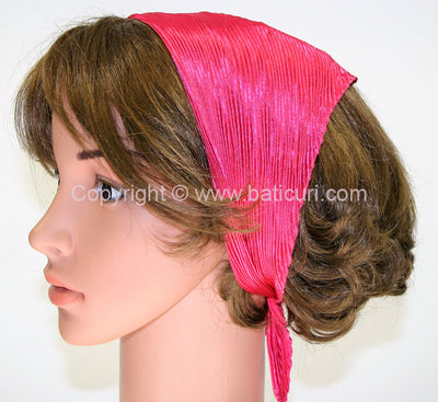 91-112 Polyester | Silky Pleated Scarves |  Bright Pink