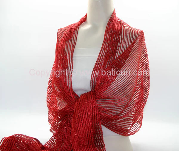 Metallic Polyester Mesh Scarves