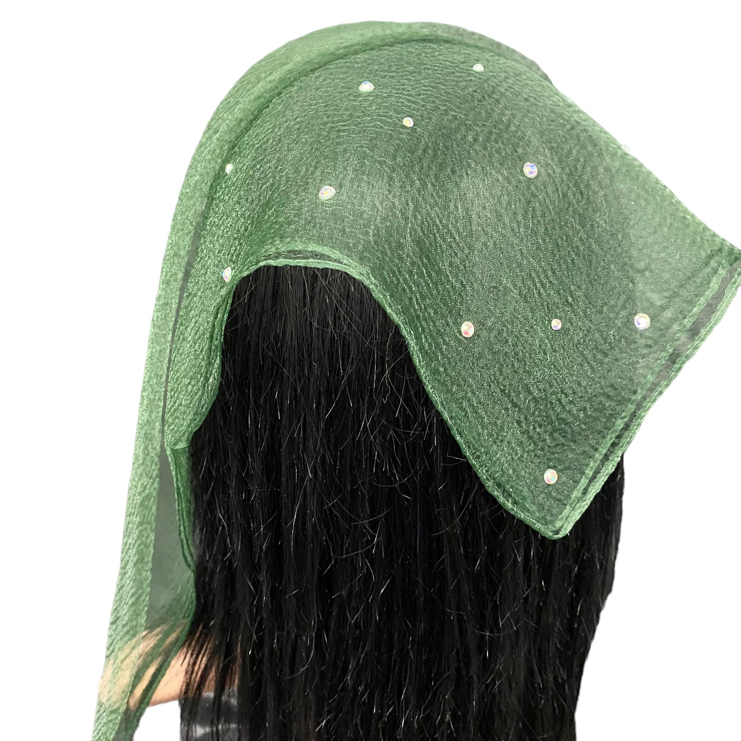 SQ  | Rhinestone Scattered | Forest Green/Silver