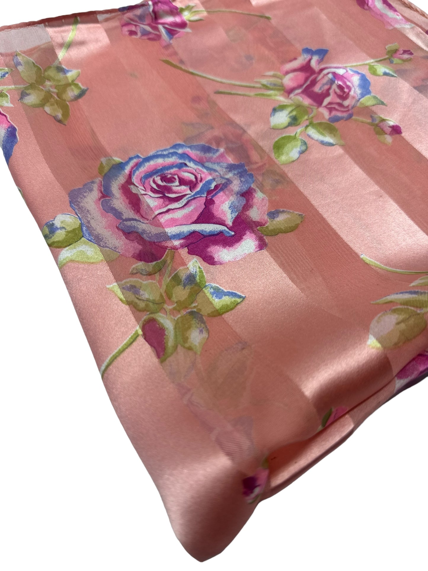 Square Silk Scarf | Pink Roses