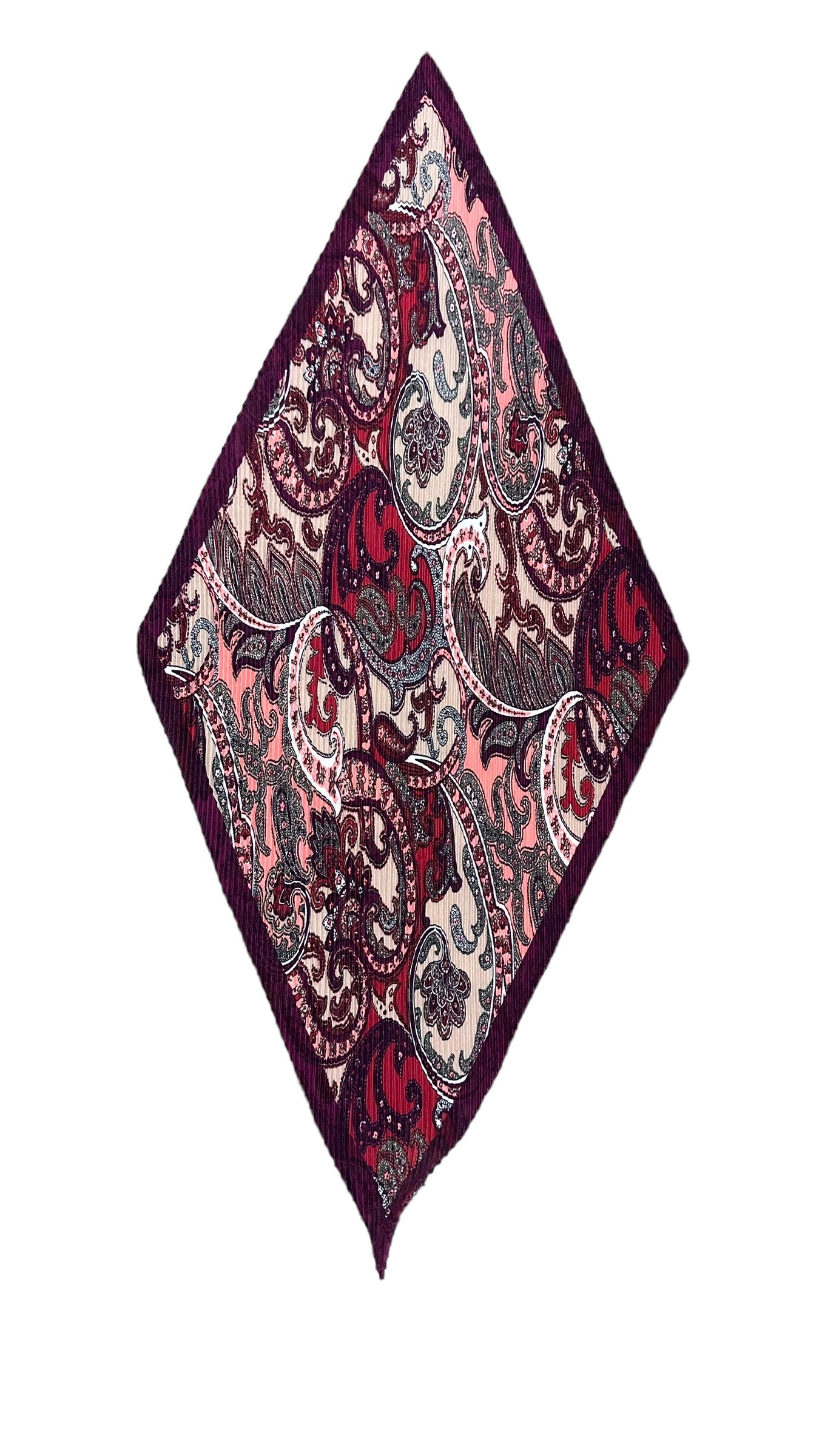 Pleated Italian | Paisley Print | Maroon