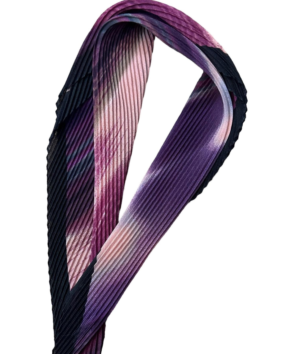 115-86 |  Pleated Italian | Striped Ombre with border | Purple and Peach