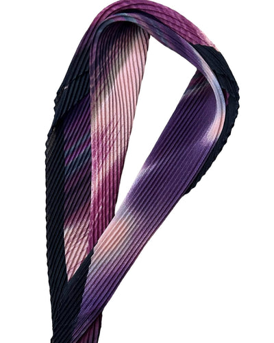 115-86 |  Pleated Italian | Striped Ombre with border | Purple and Peach