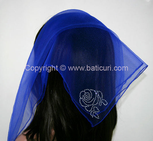 Square Solid | Rhinestone | Corner Rose | Royal blue