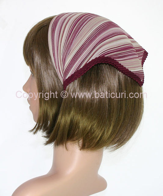 105-36 | Italian Pleated | Mixed Thin Lines | Maroon