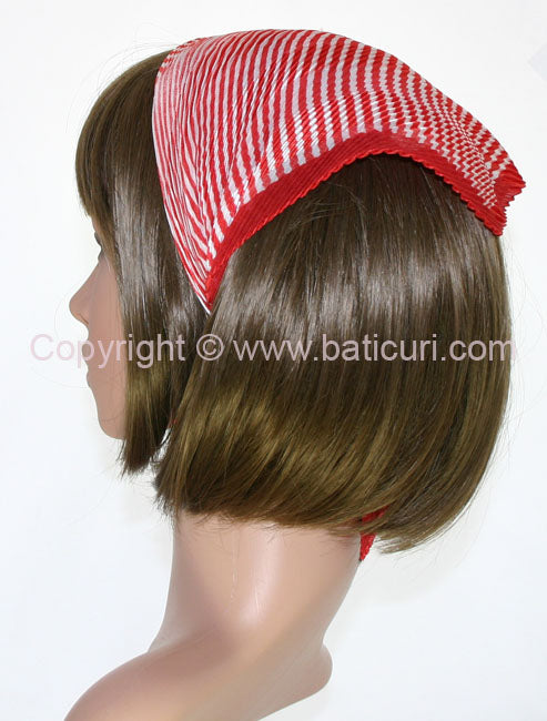 103-21 Pleated Italian | Satin | Checkered | Red & White