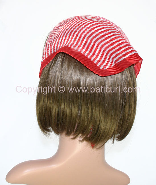 103-21 Pleated Italian | Satin | Checkered | Red & White