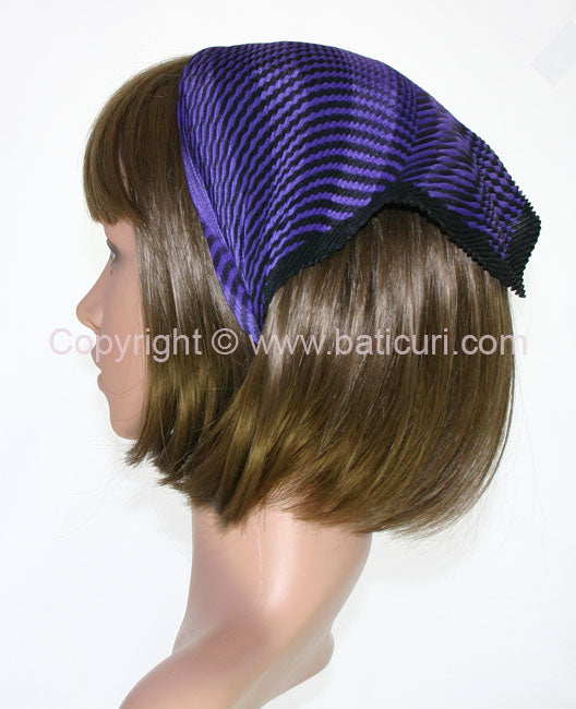 103-23 Pleated Italian Satin | Checkered | Purple