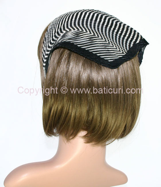 103-27 Pleated Italian | Satin | Checkered | Ivory/Black