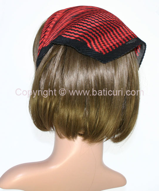 103-22 Pleated Italian | Satin | Checkered | Red & Black