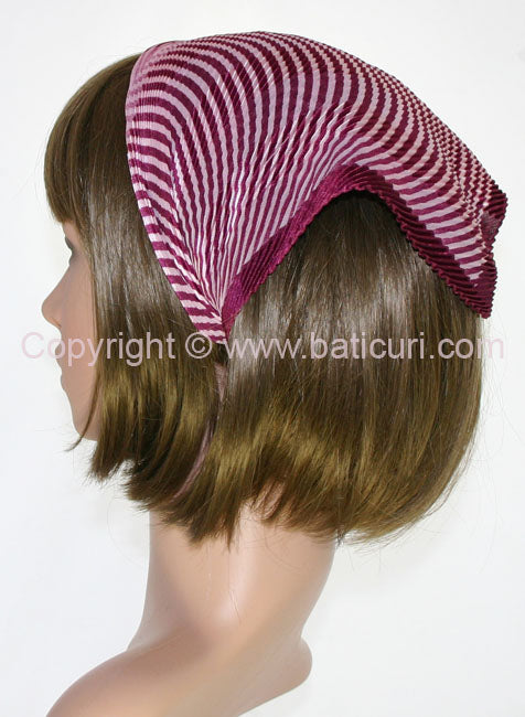 103-24 Pleated Italian | Satin | Checkered | Maroon