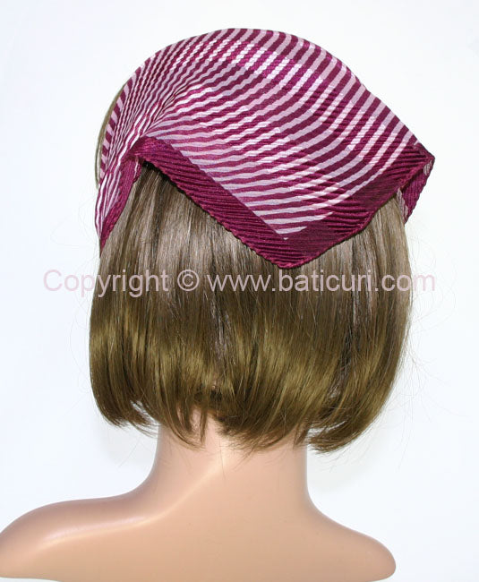 103-24 Pleated Italian | Satin | Checkered | Maroon