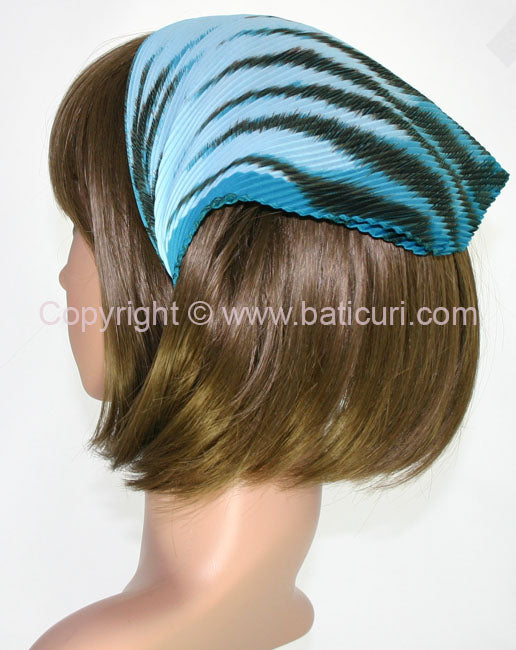 108-47 Pleated Italian | Tiger Stripes | Aqua Blue