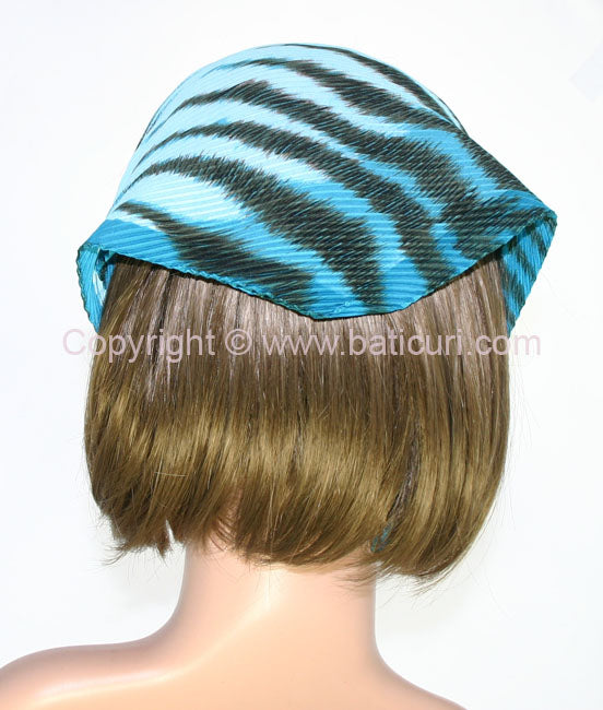 108-47 Pleated Italian | Tiger Stripes | Aqua Blue