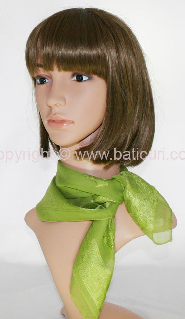 "Square Polyester with Roses & Border Scarf"-Olive