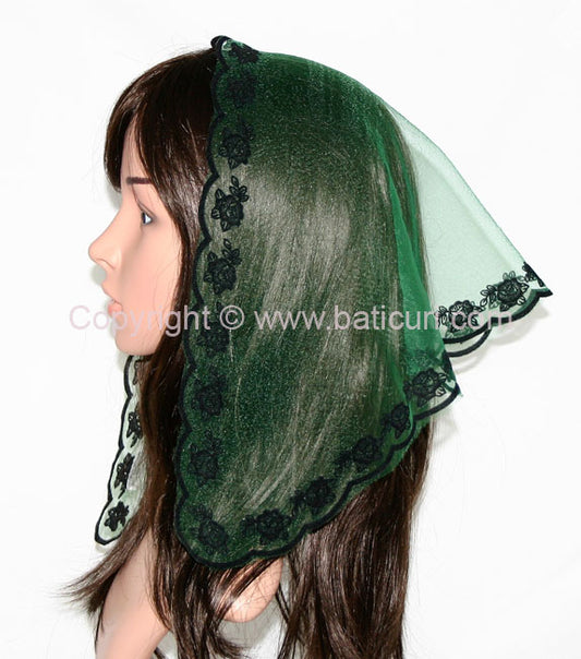 #33 Triangular Rose border-Pine green/black