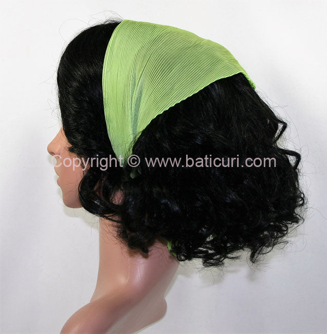 Polyester Pleated | Lime Green
