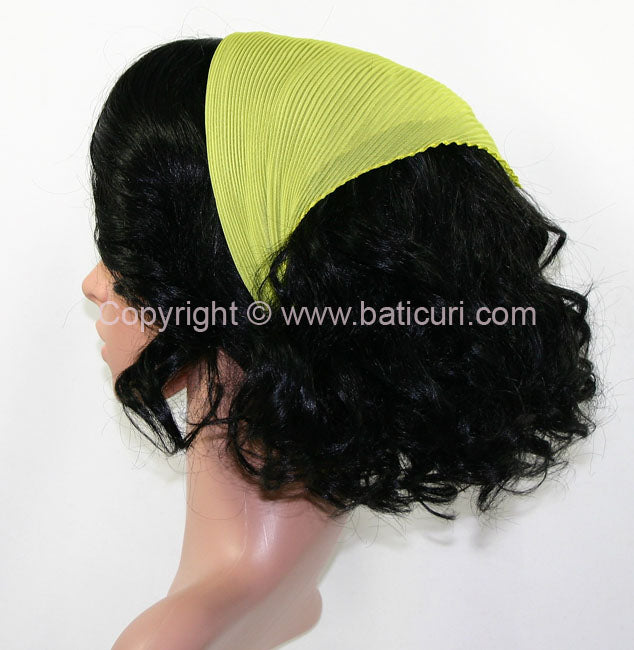 Polyester Pleated | Yellow Green