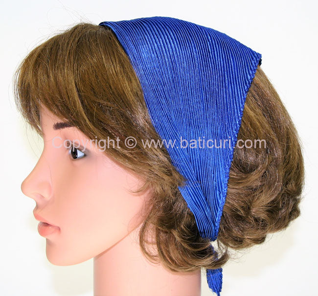 91-06 Polyester | Silky Pleated Scarves | Royal Blue