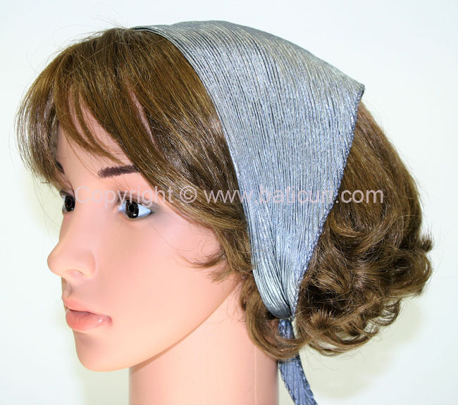 91-42 Polyester | Silky Pleated Scarves | Silver Grey