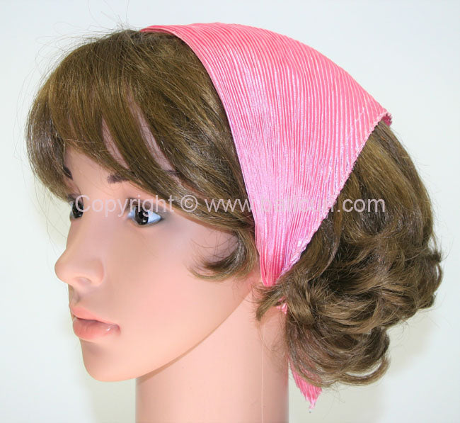 91-97 Polyester | Silky Pleated Scarves | Candy pink
